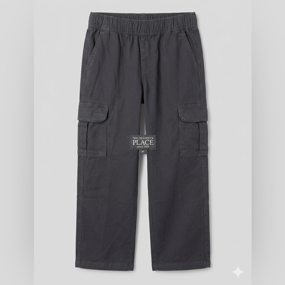 NWOT The Children's Place Boys Husky Pull-On Cargo Pants - Navy Blue, Size 8